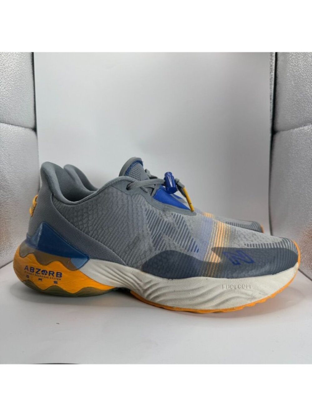 New Balance Mens FuelCell Abzorb Grey & Yellow Athletic Shoes Size 11 US Running